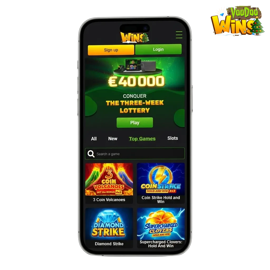 Voodoo wins app download for Android and iOS; sportsbook, live betting, casino, crypto, Visa/Mastercard payments; UK-legal.