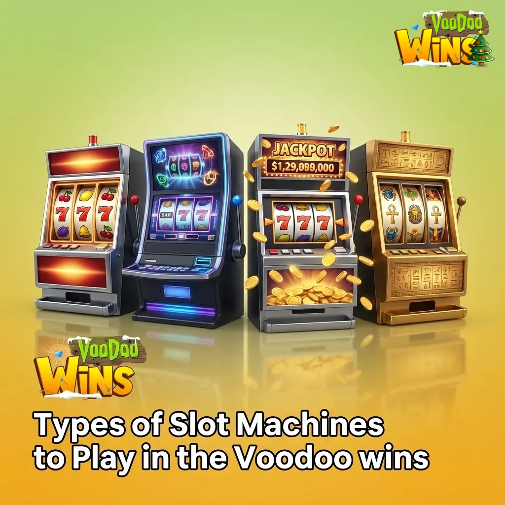 Voodoo Wins slot types: classic 3-reel, video, Megaways, progressive, cluster, Hold & Win, branded, Bonus Buy.