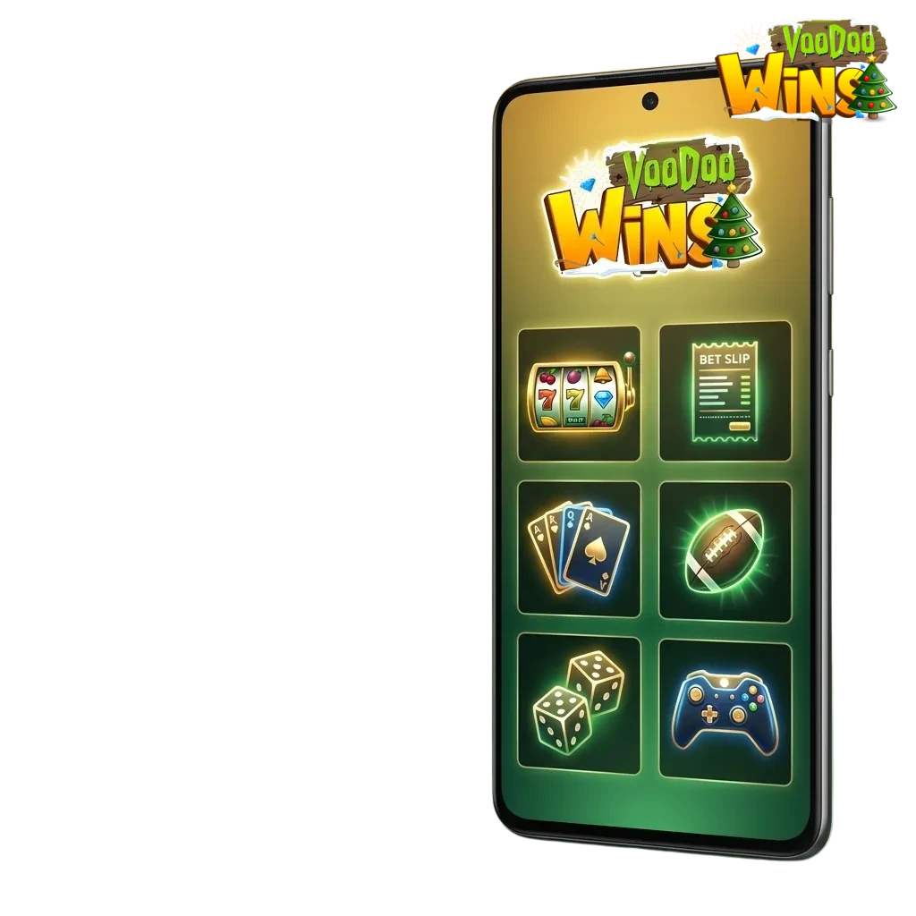 Voodoo Wins Android app on phone with in-play betting, slots, live tables, and fast mobile payments in the UK.