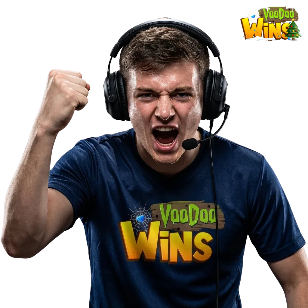 Promo banner for Voodoo Wins esports betting in the UK, featuring mobile app, high odds, and up to 150% welcome bonus.