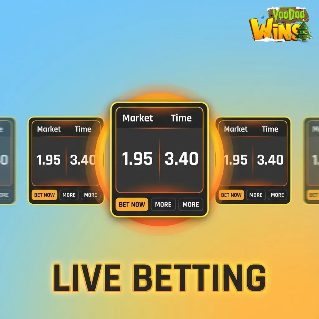 Live betting screen with in-play odds, match trackers, fast markets, cash-out for football, tennis, basketball, and esports.