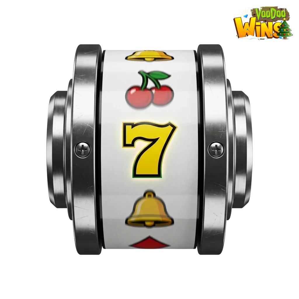 Promo banner for Voodoo Wins slots: adventure, fruits, Egypt themes, jackpots, mobile and web play, welcome bonus offers.