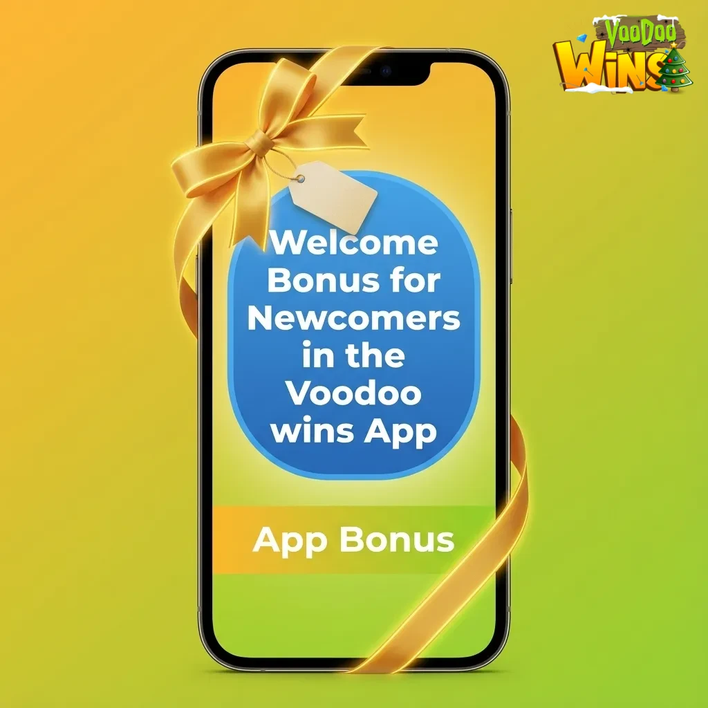 Voodoo Wins app welcome offer banner: new users choose Sports or Casino bonus before first deposit; 18+, T&Cs apply.